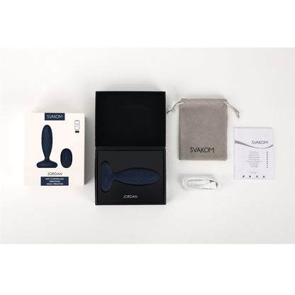 SVAKOM product packaging including a black box, packaging, and accessories on a white background