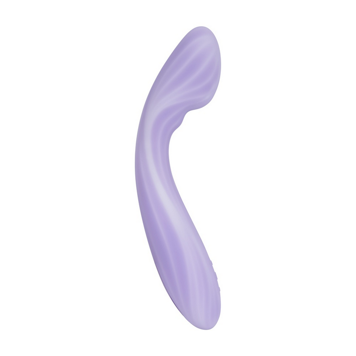 Purple curved massager on a white background