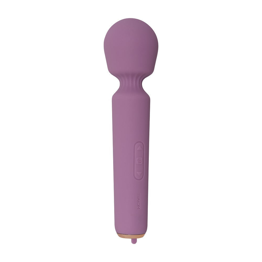 Purple handheld massager on a white background