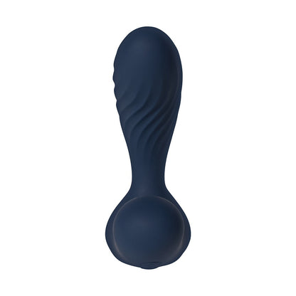 Navy blue silicone wand on a white background