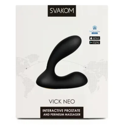 Svakom Vick Neo interactive prostate and perineum massager packaging on a white background