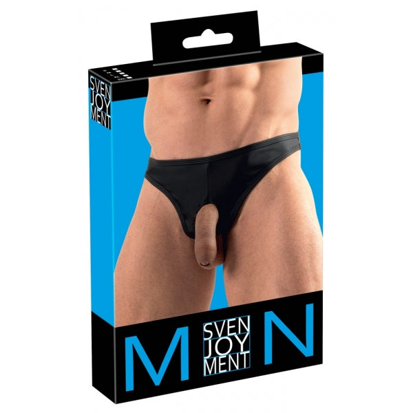 Box of men's black underwear with 'Sven Joyment' branding on a white background