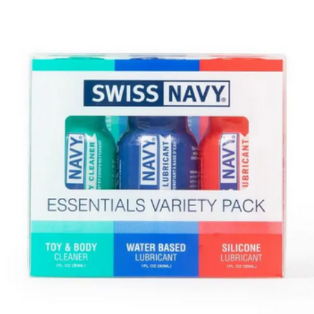 Swiss Navy Essentials Variety Pack on a white background