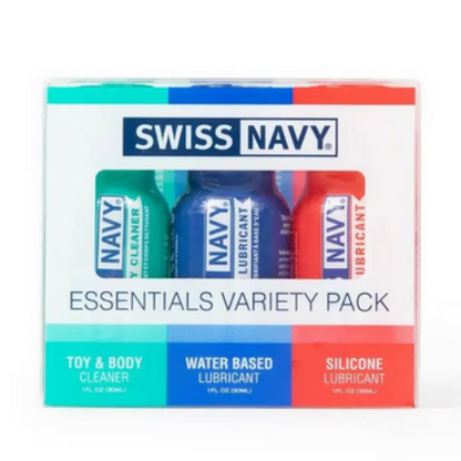 Swiss Navy Essentials Variety Pack on a white background