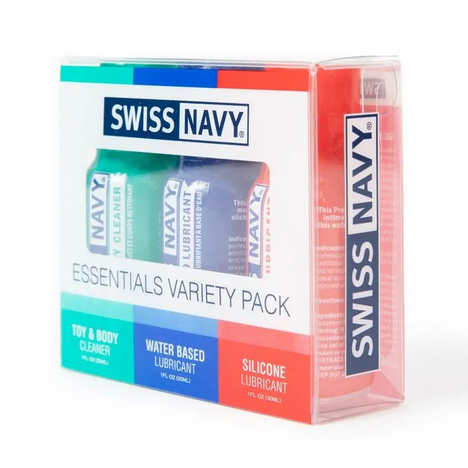 Swiss Navy Essentials Variety Pack on a white background