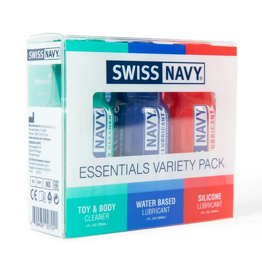 Swiss Navy Essentials Variety Pack on a white background
