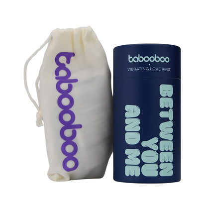 Tabooboo product packaging with a drawstring bag and blue container on a white background