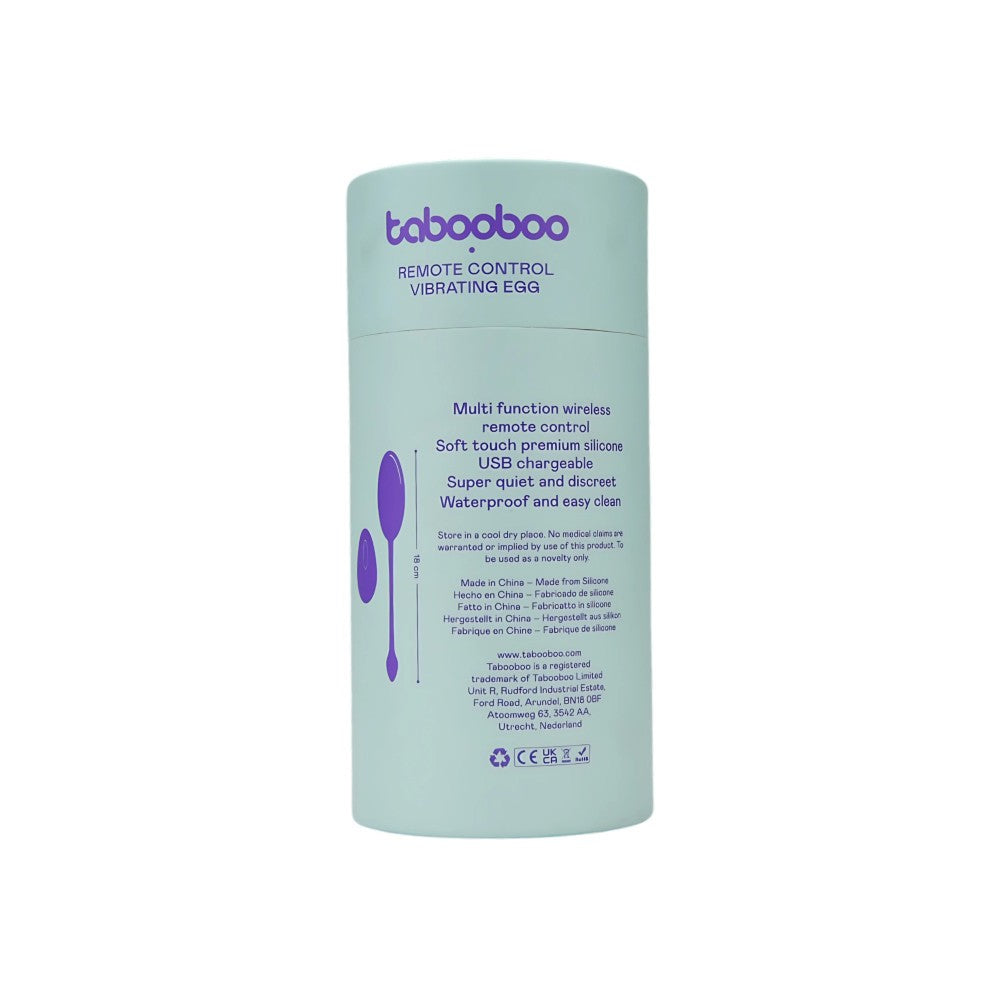 Tabooboo remote control vibrating egg packaging on a white background