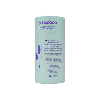 Tabooboo remote control vibrating egg packaging on a white background