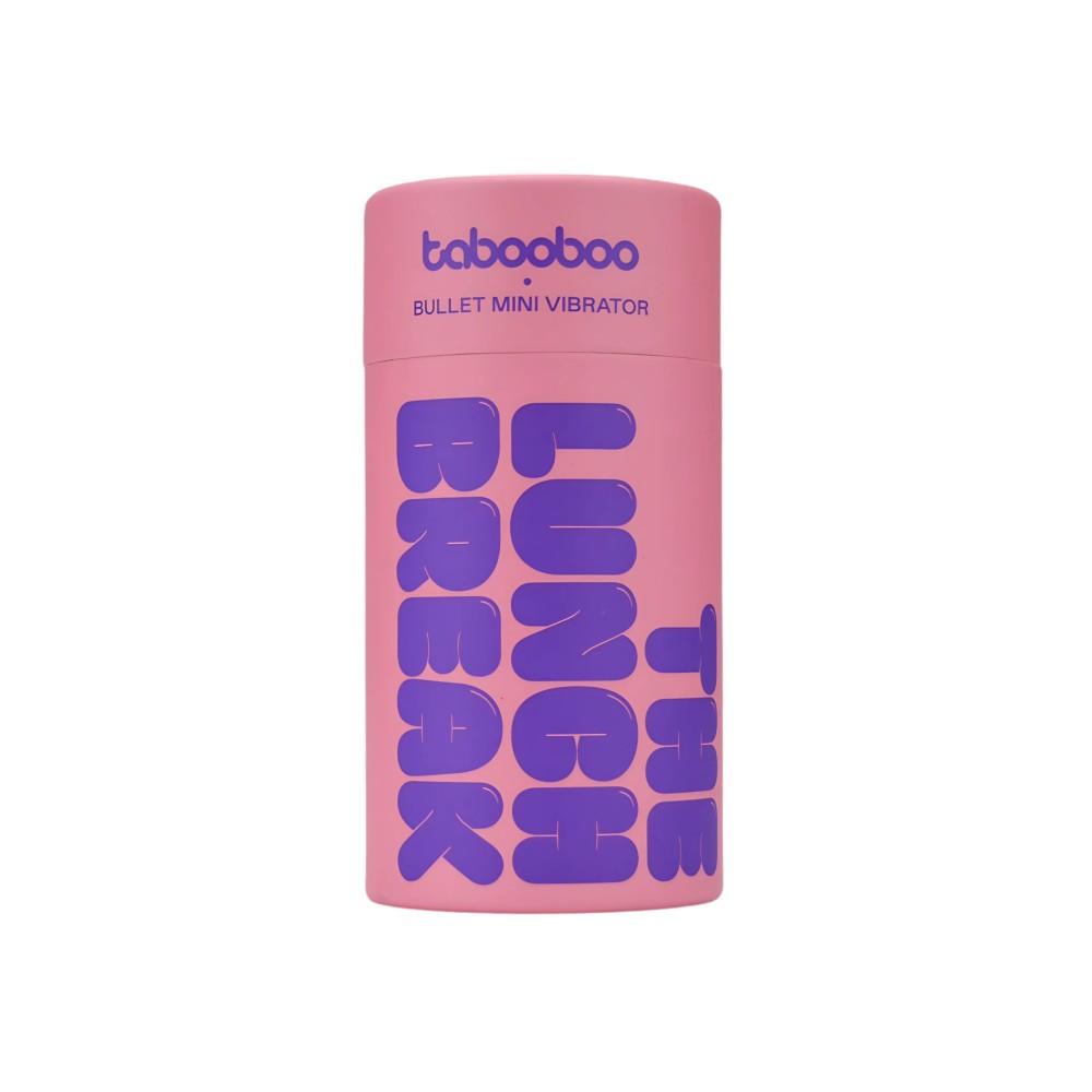 Pink and purple cylindrical product with 'tabooboo' branding on a white background