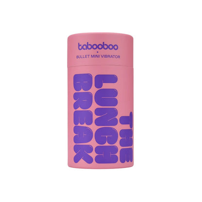 Pink and purple cylindrical product with 'tabooboo' branding on a white background