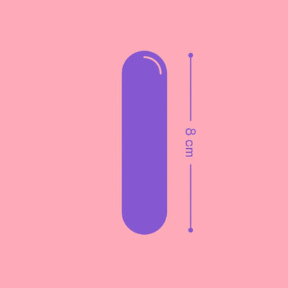 Purple rectangular object with a measurement label on a pink background