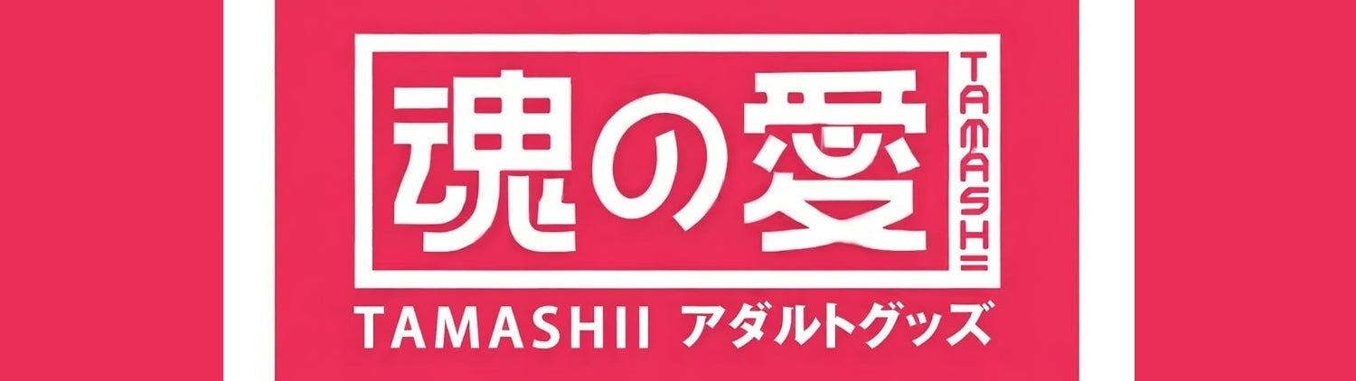 Logo with Japanese text and 'TAMASHII' branding on a red background