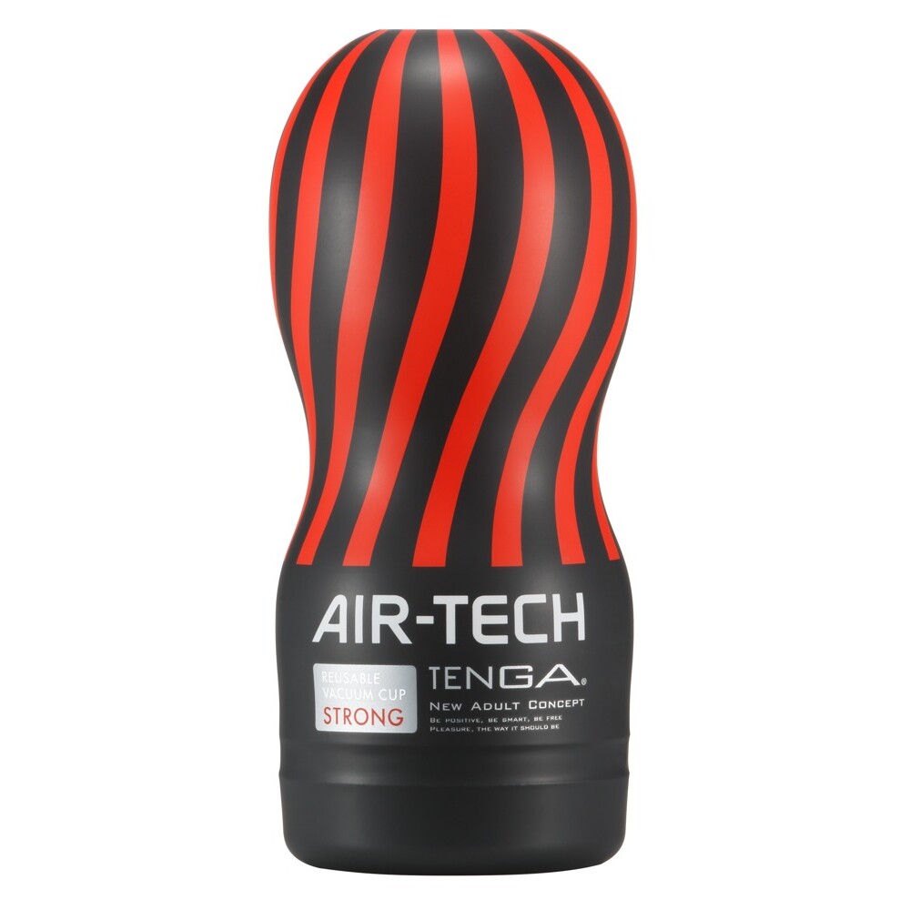 Tenga Air-Tech packaging with black and red striped design on a white background