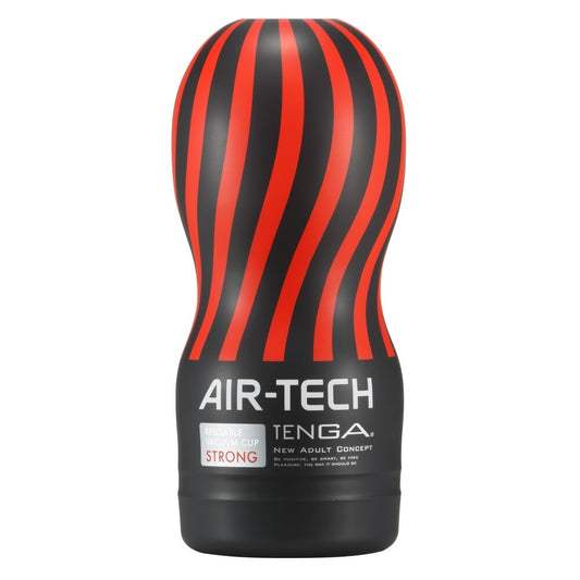 Tenga Air-Tech packaging with black and red striped design on a white background