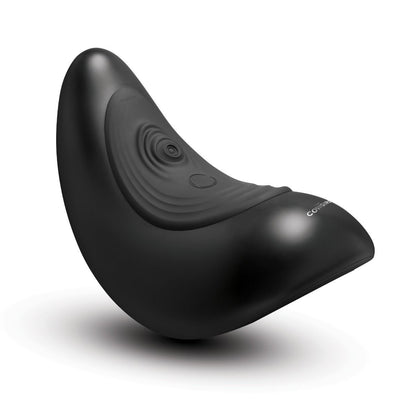 Black ergonomic sex machine on a white background