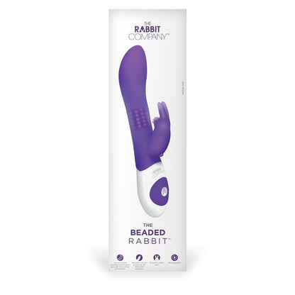 Purple and white 'The Beaded Rabbit' product packaging from The Rabbit Company on a white background.