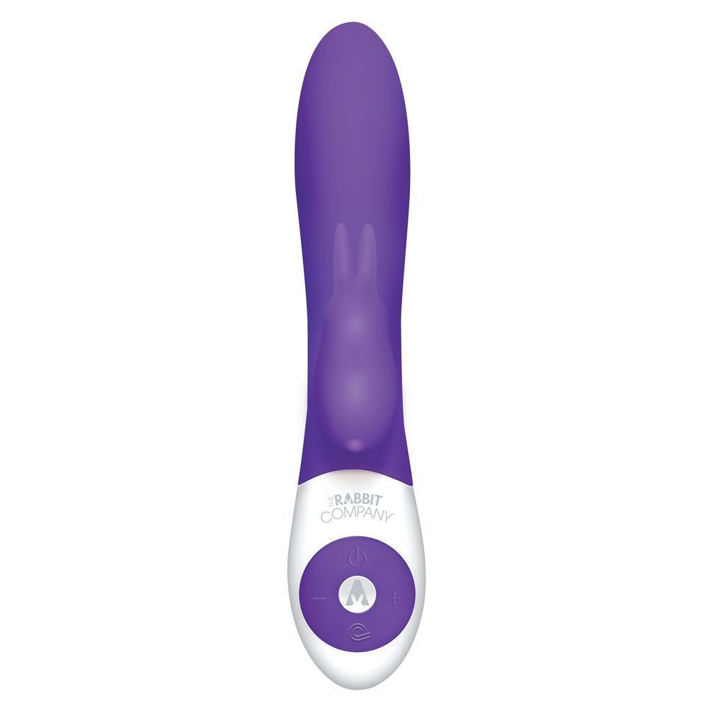Purple and white electronic device with 'Rabbit Company' branding on a white background