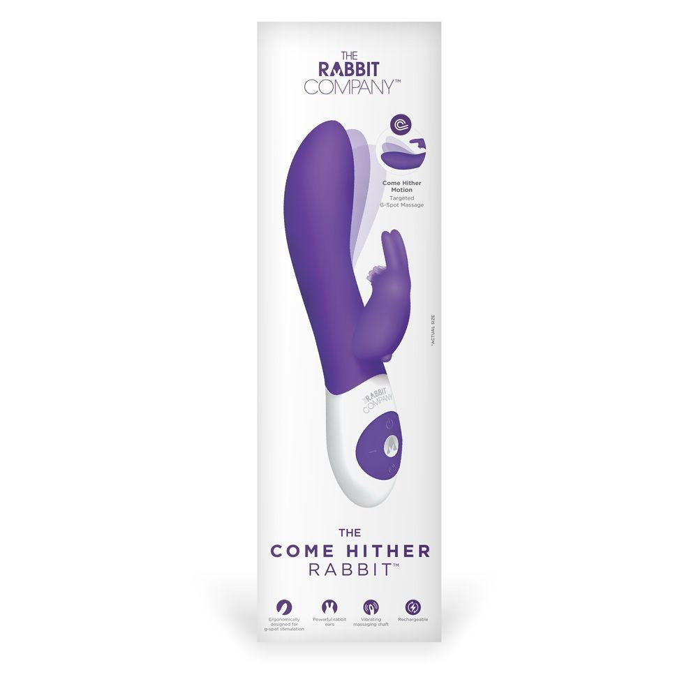 Product packaging for 'The Come Hither Rabbit' by The Rabbit Company on a white background.