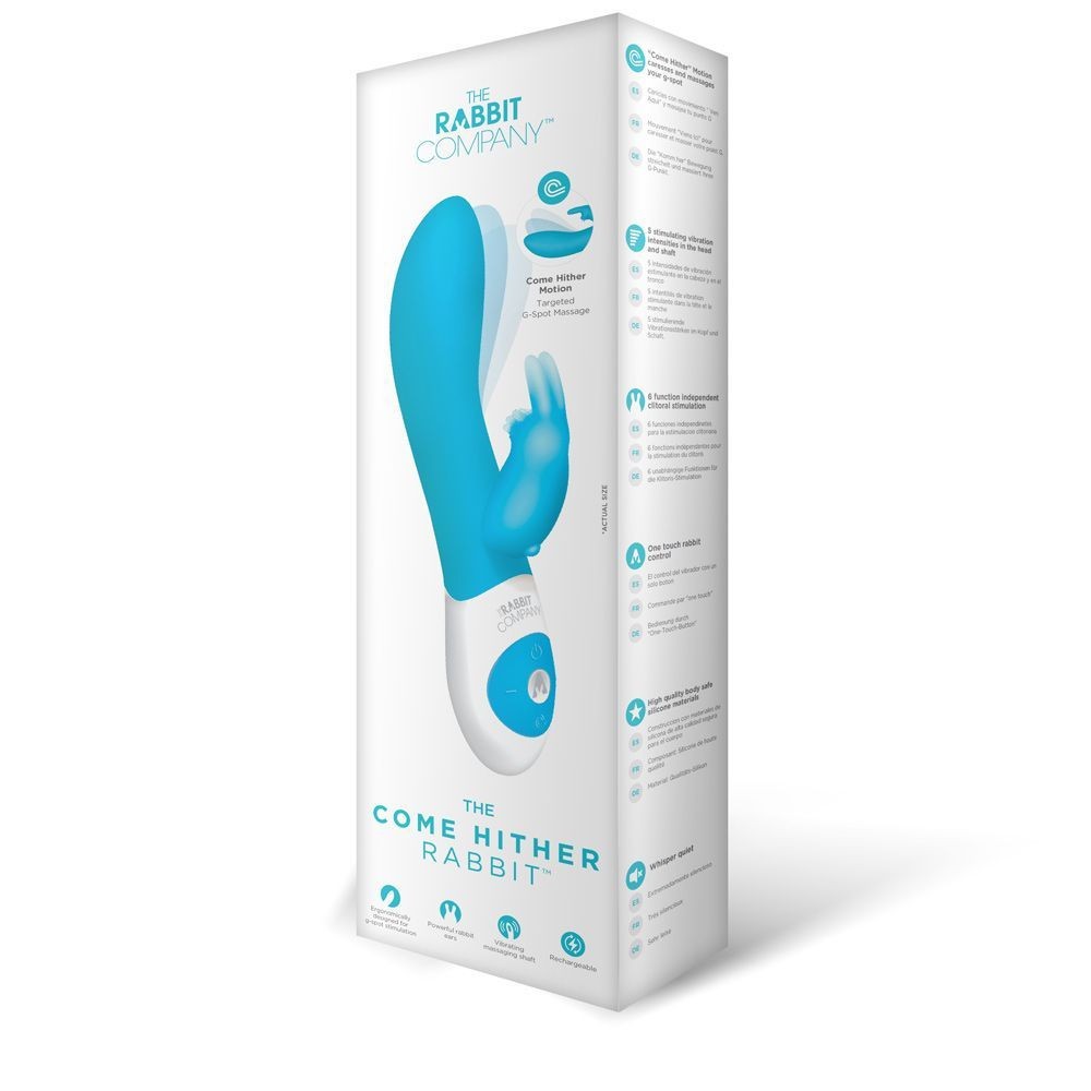 Box packaging of 'The Come Hither Rabbit' product from The Rabbit Company on a white background
