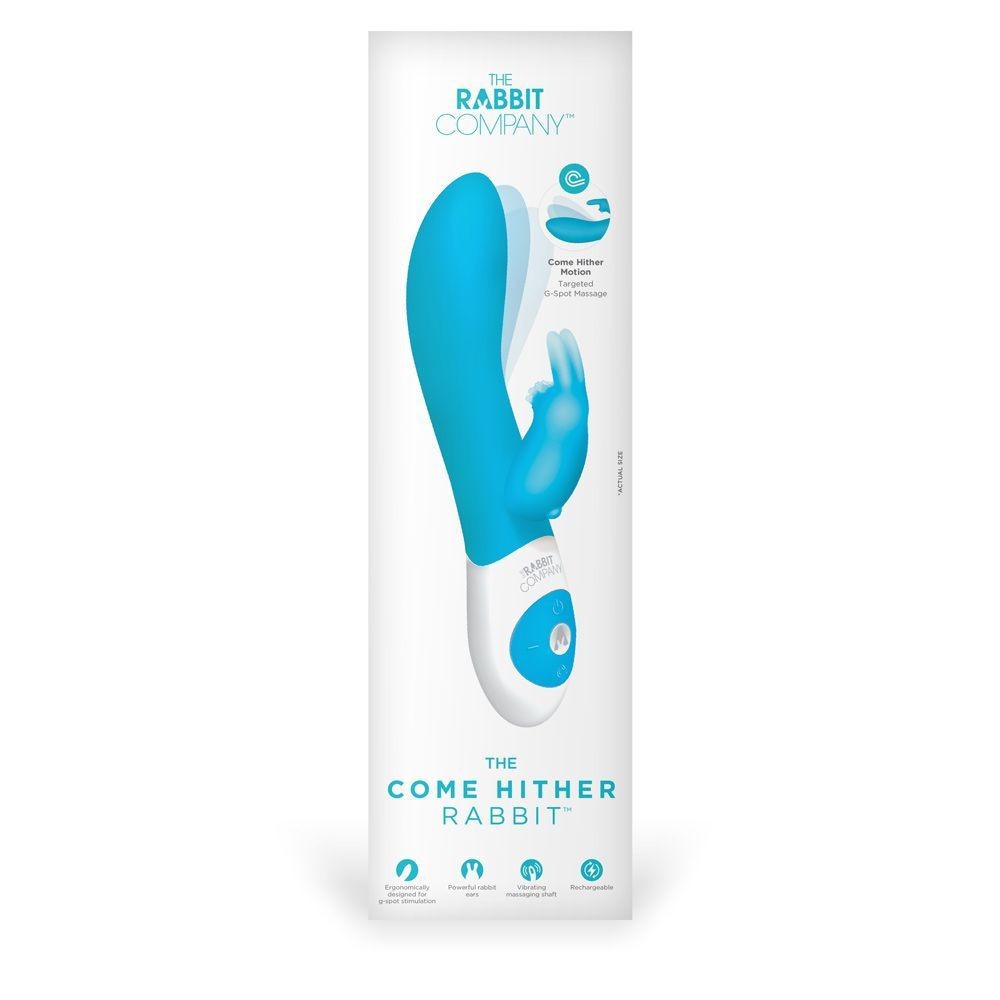Product packaging for 'The Come Hither Rabbit' by The Rabbit Company on a white background.