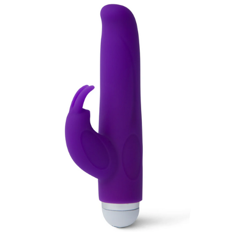 Purple and white rabbit vibrator on a white background