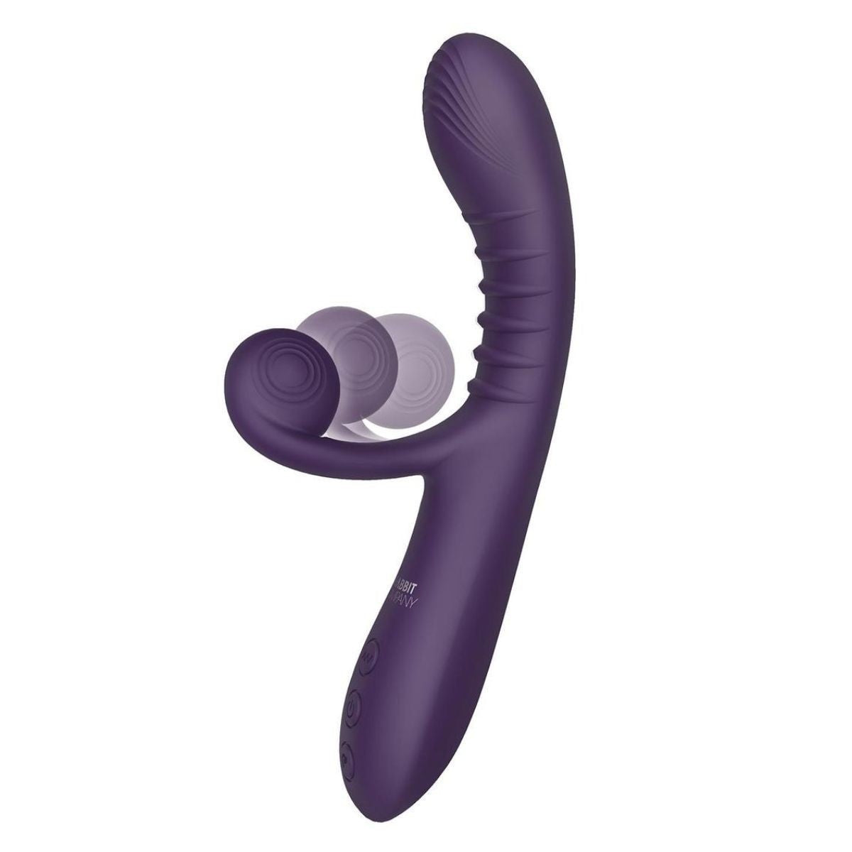 Purple electronic massage device on a white background