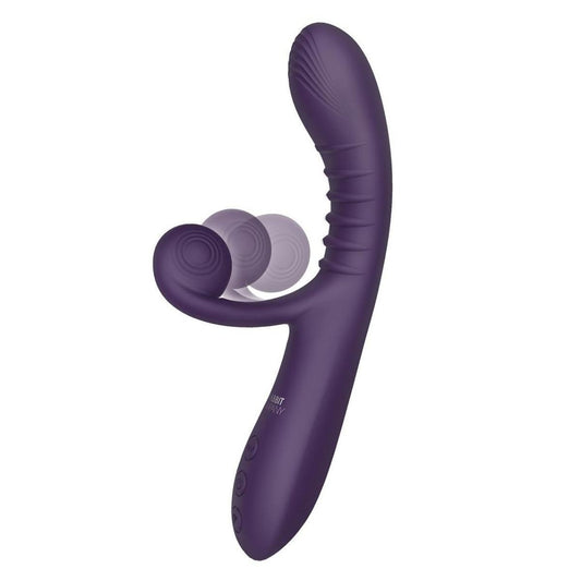 Purple electronic massage device on a white background