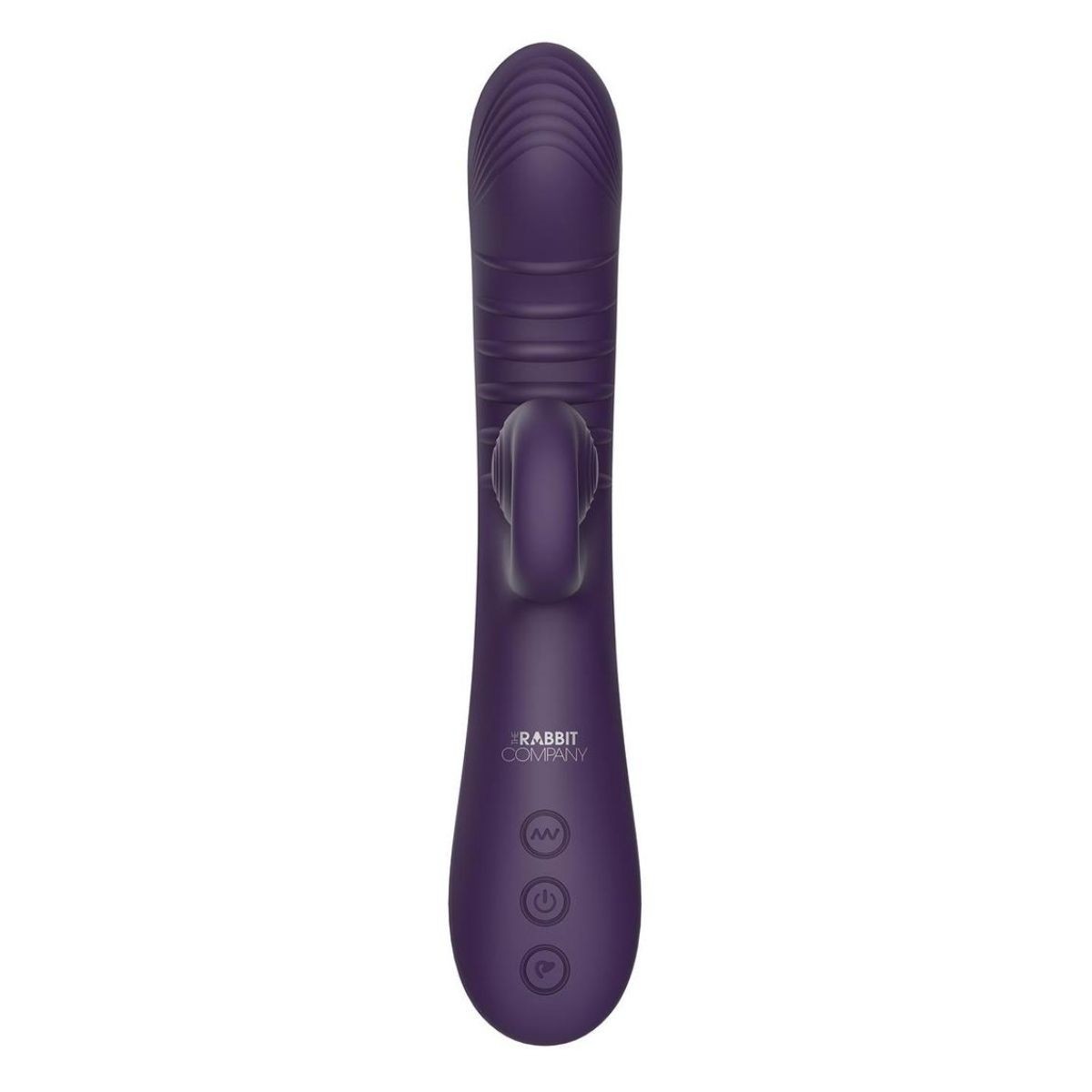 Purple electronic device with brand logo on a white background