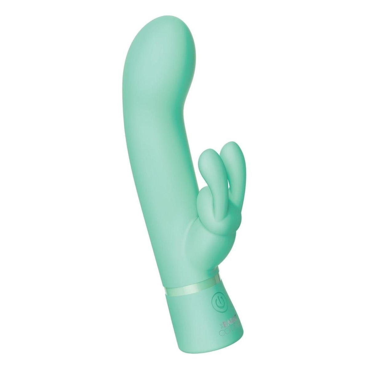 Mint green silicone massage wand on a white background