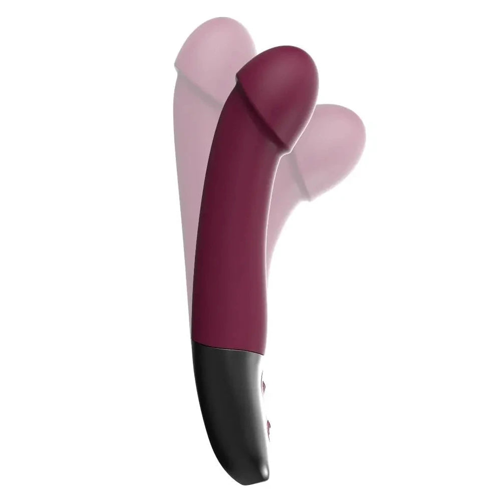 Pink and purple handheld massager on a white background