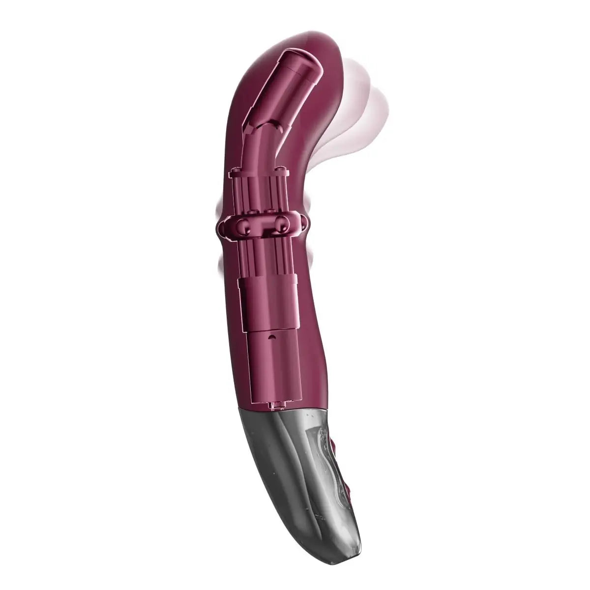 Pink handheld massage device on a white background