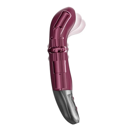 Pink handheld massage device on a white background