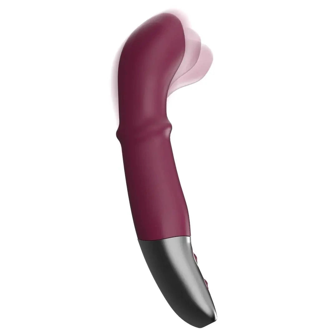 Titanz Come Hither Motion Rechargeable G-Spot Prostate Silicone Vibrator Purple on a white background