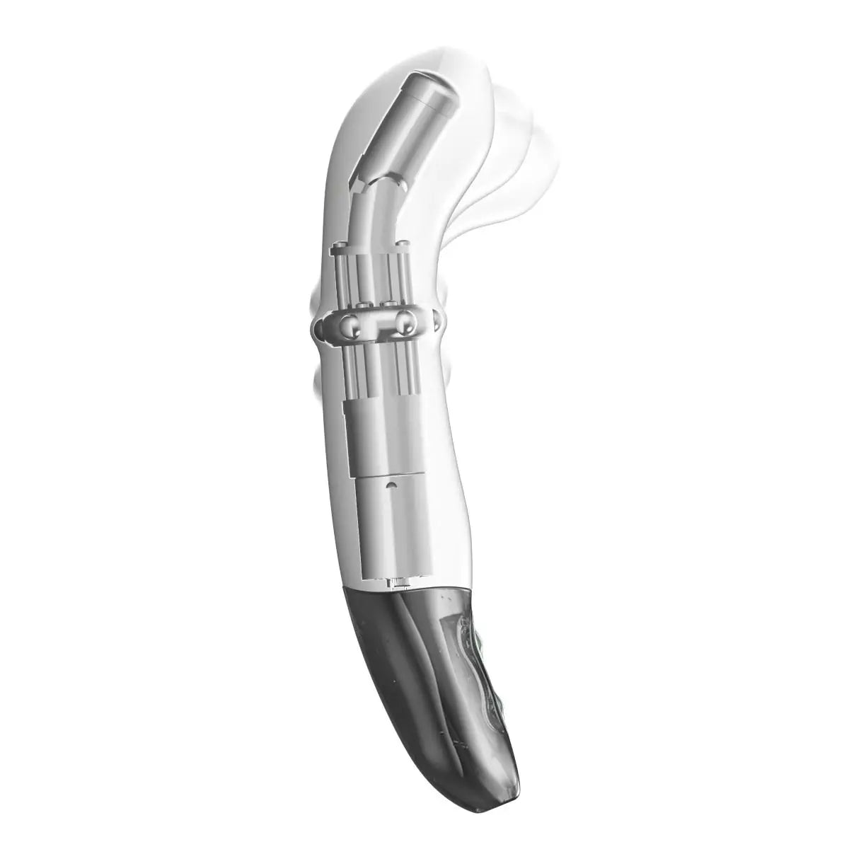 Titanz Come Hither Motion Rechargeable G-Spot Prostate Silicone Vibrator White on a white background