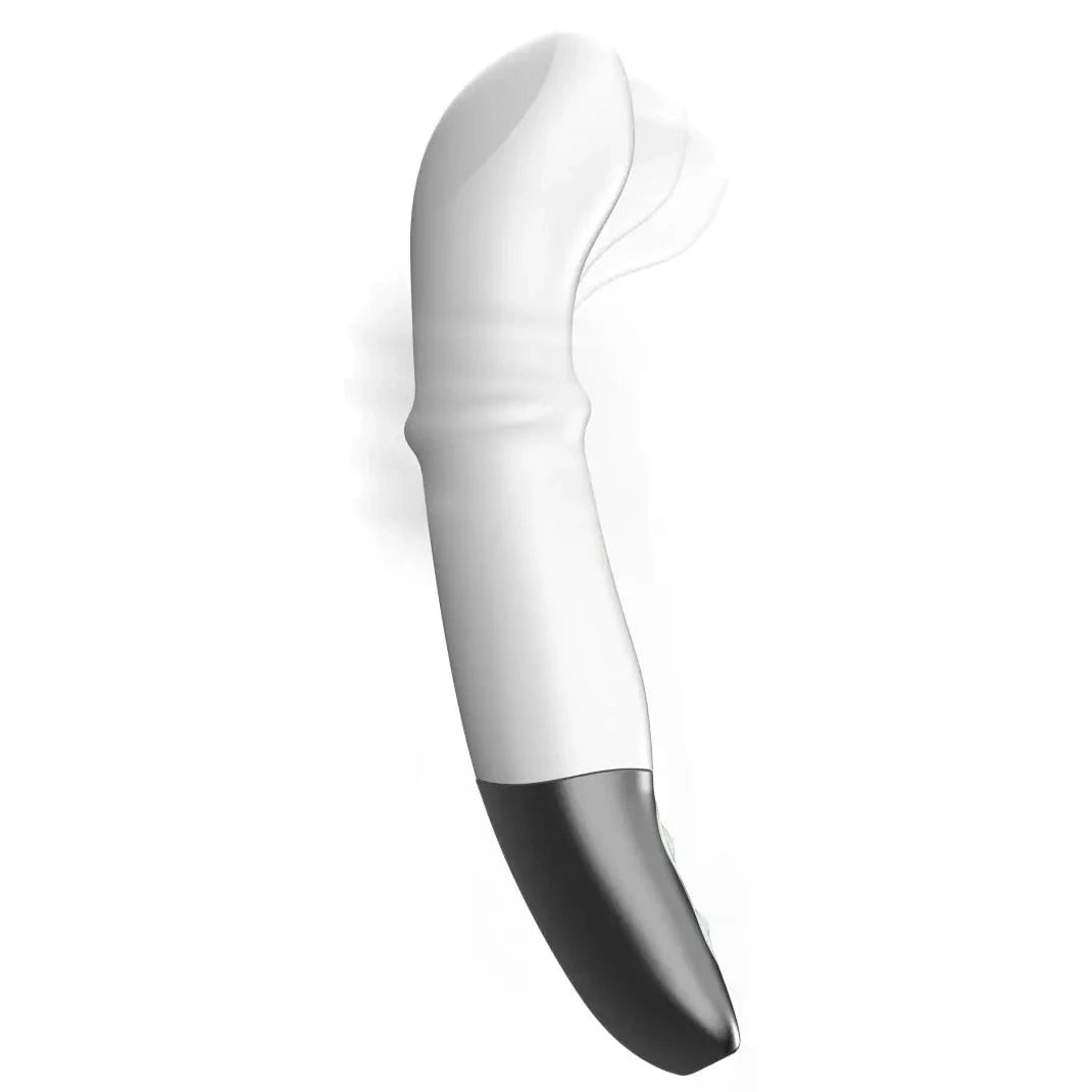 Titanz Come Hither Motion Rechargeable G-Spot Prostate Silicone Vibrator White on a white background