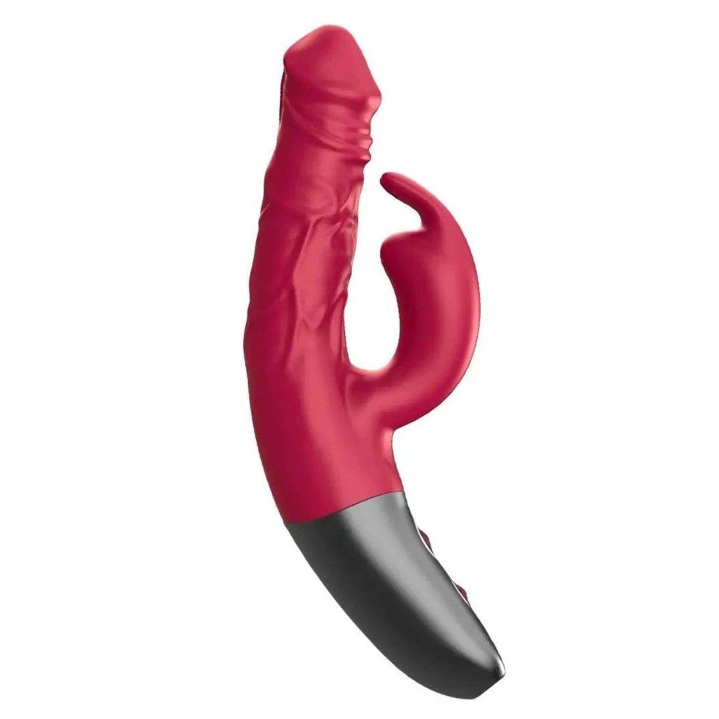 Titanz Rotating 3.5 Inch Rechargeable Silicone Rabbit Vibrator With Clit Stimulation Pink on a white background