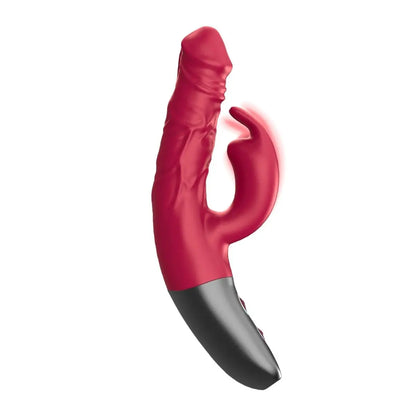 Titanz Rotating 3.5 Inch Rechargeable Silicone Rabbit Vibrator With Clit Stimulation Pink on a white background