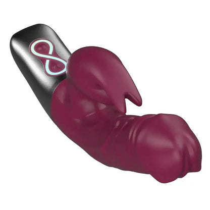 Titanz Rotating 3.5 Inch Rechargeable Silicone Rabbit Vibrator With Clit Stimulation Purple on a white background