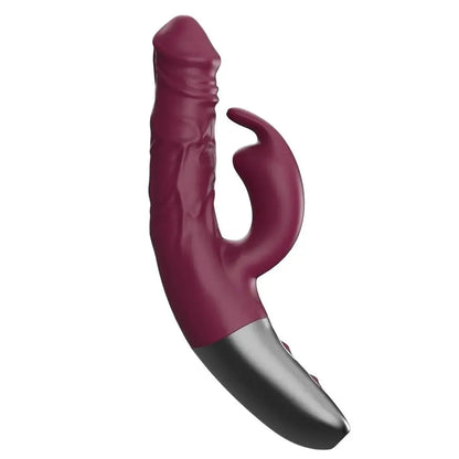 Titanz Rotating 3.5 Inch Rechargeable Silicone Rabbit Vibrator With Clit Stimulation Purple on a white background