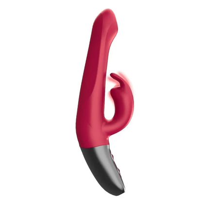 Titanz Rotating 5 Inch Rechargeable Silicone Rabbit Vibrator With Clit Stimulation Pink on a white background