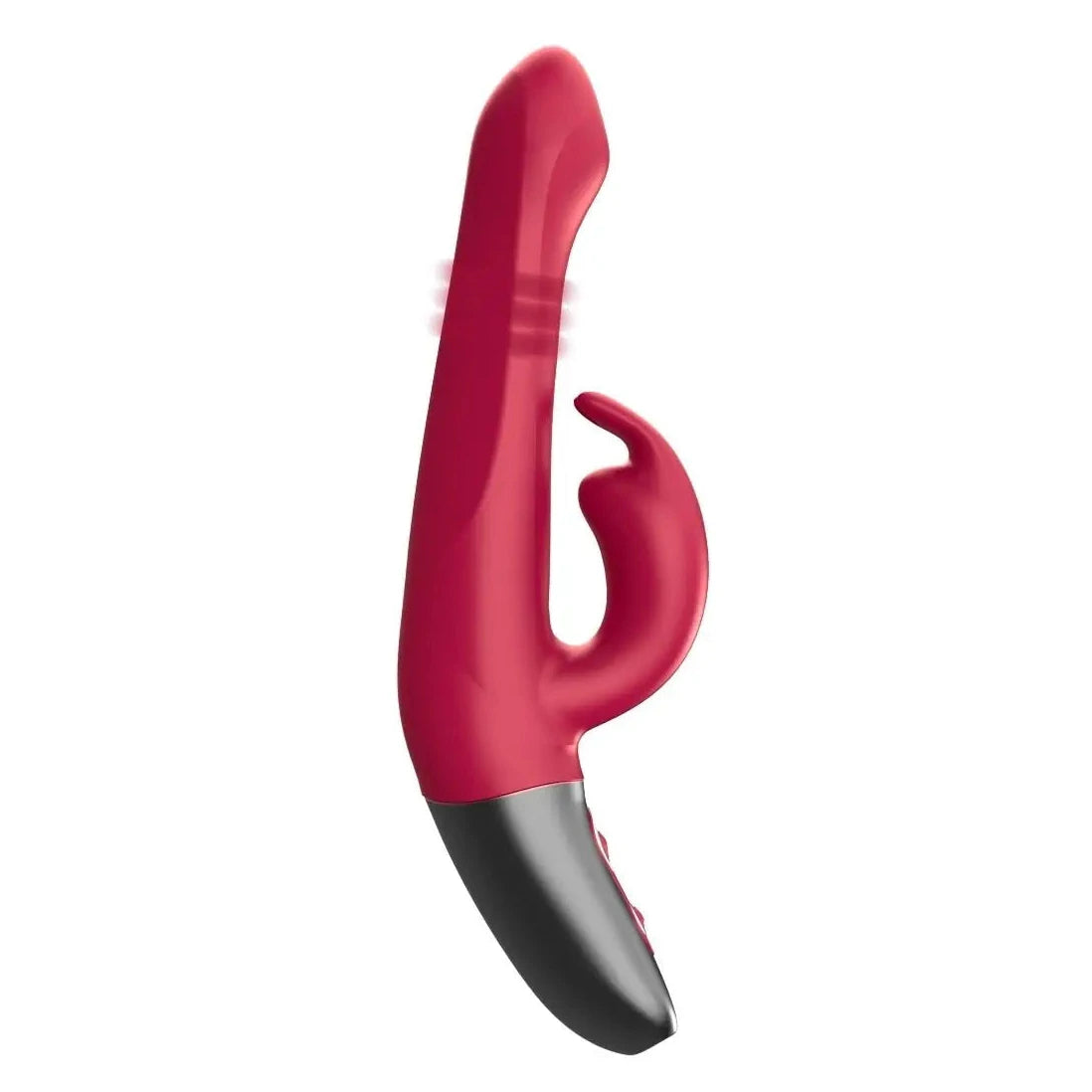 Titanz Rotating 5 Inch Rechargeable Silicone Rabbit Vibrator With Clit Stimulation Pink on a white background