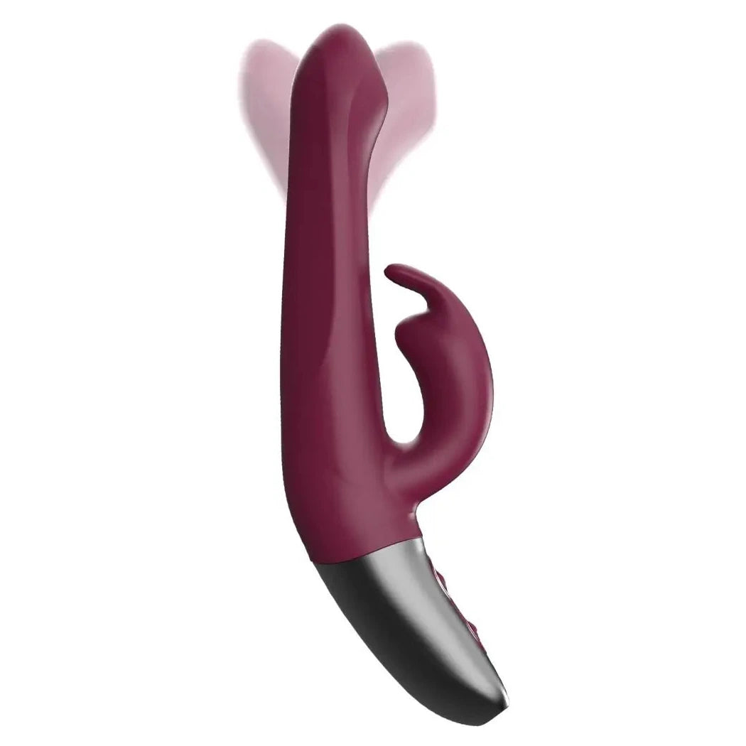 Titanz Rotating 5 Inch Rechargeable Silicone Rabbit Vibrator With Clit Stimulation Purple