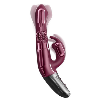Titanz Rotating 5 Inch Rechargeable Silicone Rabbit Vibrator With Clit Stimulation Purple