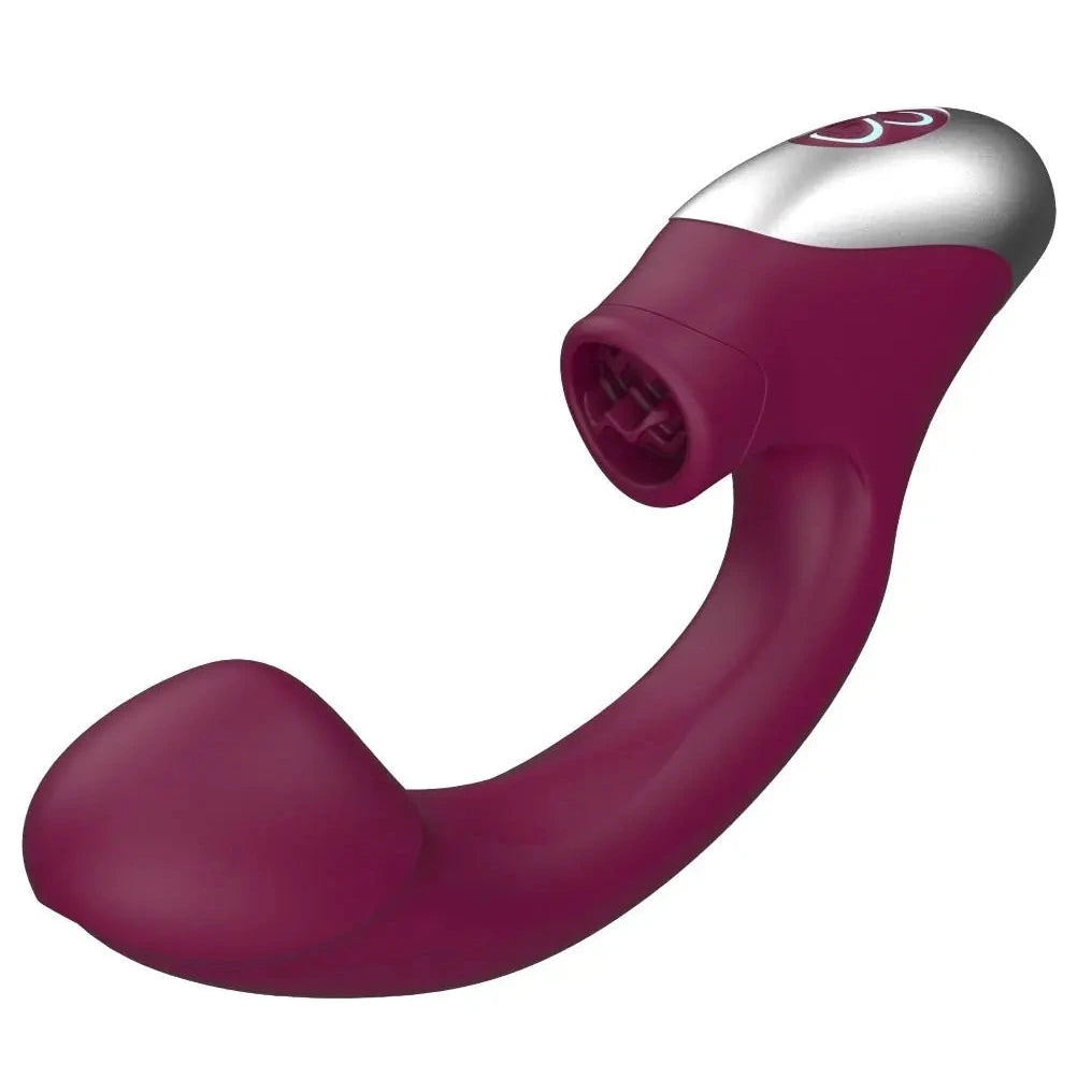 Titanz Silicone G-Spot & Clit Tickler Rechargeable Dual Vibrator Purple on a white background