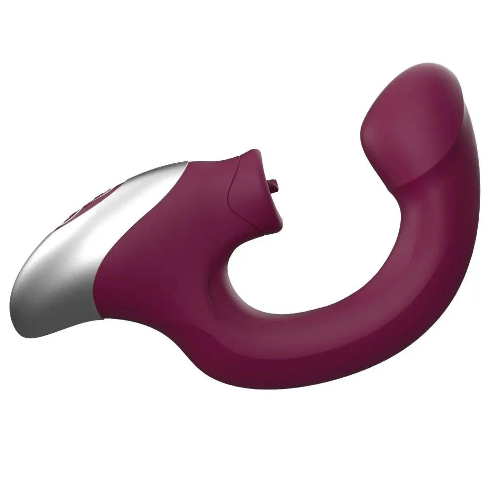 Titanz Silicone G-Spot & Clit Tickler Rechargeable Dual Vibrator Purple on a white background