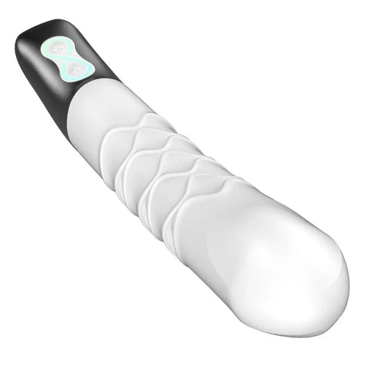 Titanz Thrusting Silicone G-Spot Anal Prostate Vibrator USB Rechargeable Massager White on a white background