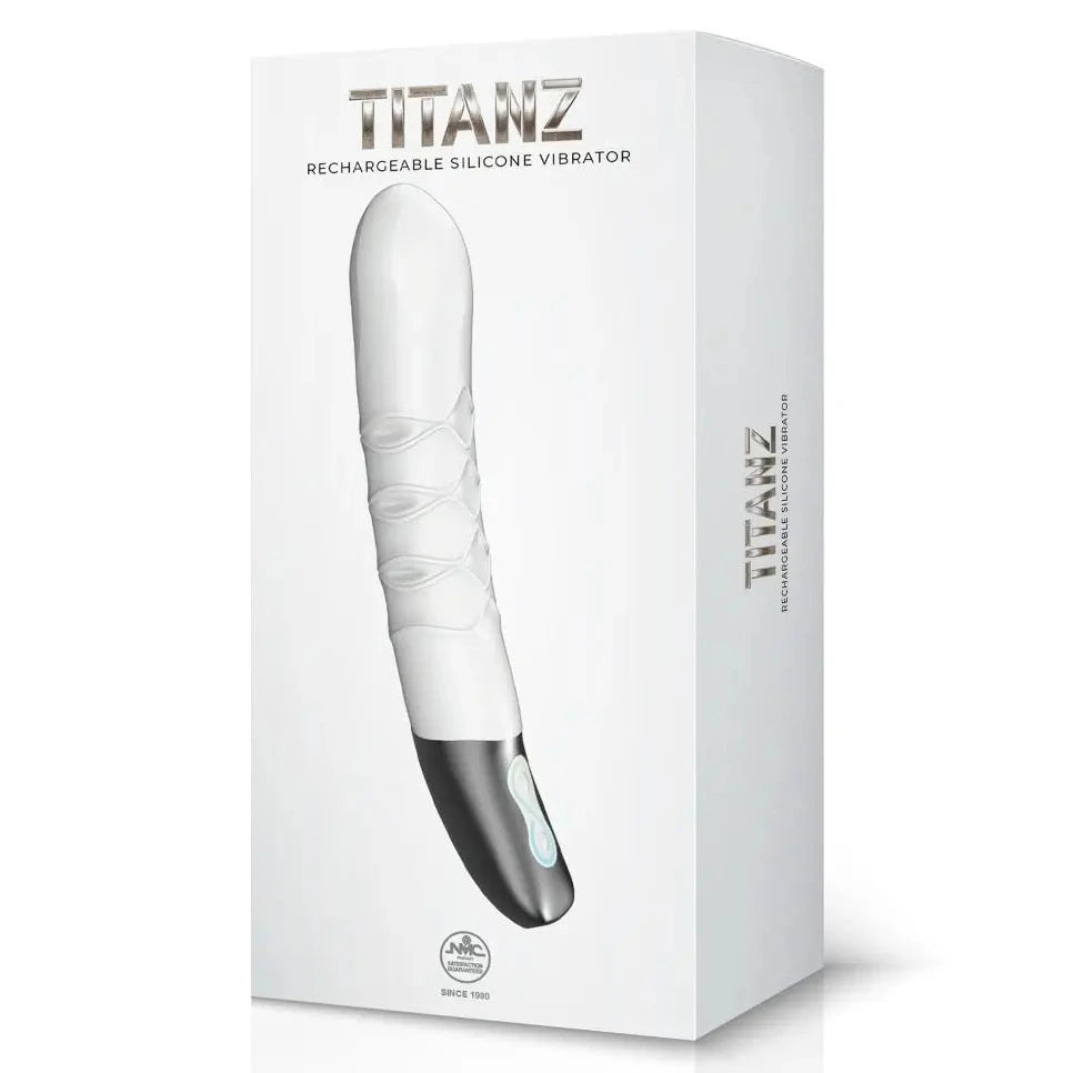 Titanz mechanical silicone vibrator packaging on a white background