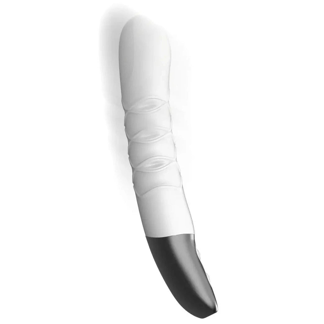 Titanz Thrusting Silicone G-Spot Anal Prostate Vibrator USB Rechargeable Massager White on a white background
