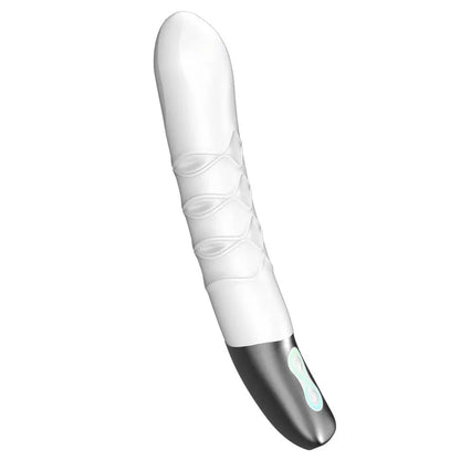 Titanz Thrusting Silicone G-Spot Anal Prostate Vibrator USB Rechargeable Massager White on a white background
